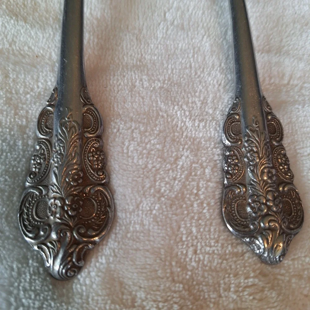 National Stainless Lady Theresa Set of 2 Spoons Made In Japan Replacements